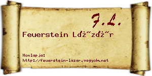 Feuerstein Lázár névjegykártya